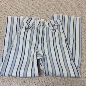 H&M High Waisted Striped Flare Jeans